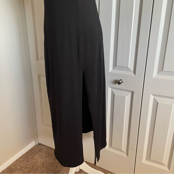 Whimsigoth Babydoll Slip Dress Women’s L Black Preppy Dark Romance Arna Midi - Picture 7 of 16